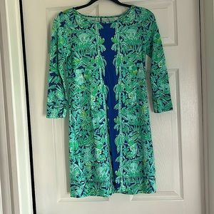 LILY PULITZER Women’s Green and Blue Tropical Dress Size XS